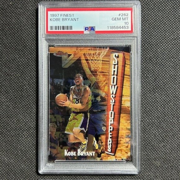 KOBE BRYANT 1997 TOPPS FINEST #262 PSA 10 GEM MINT LAKERS SHOWSTOPPERS GOAT HOF - Picture 1 of 2